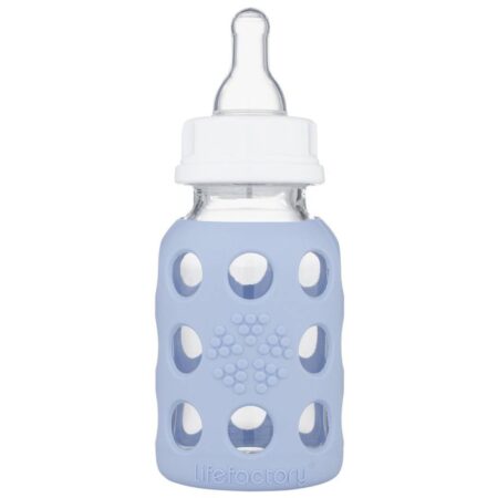 Frasco De Bebê De Vidro Com Manta De Manga De Silicone Azul - 4 oz. Lifefactory - Image 5