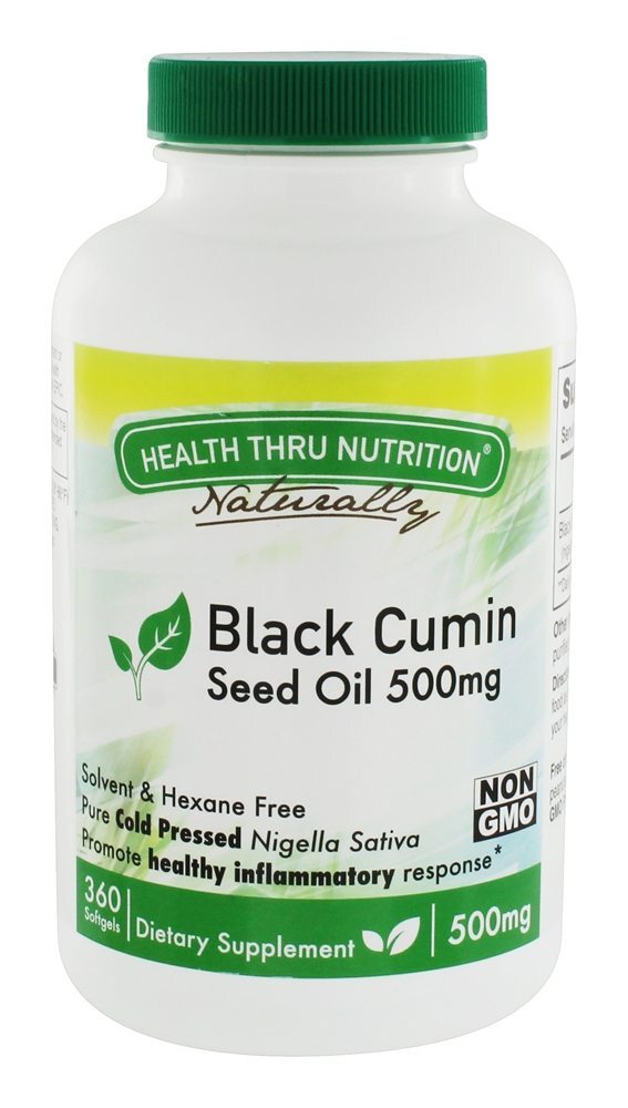 Óleo de semente de cominho preto Resposta Inflamatória Saudável 500 mg. - 360 Softgels Health Thru Nutrition