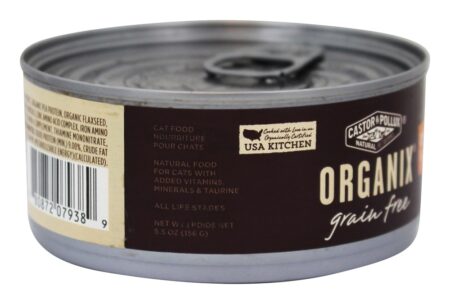 Organix Grão Livre Enlatados Gato Comida Orgânico Frango Receita Cabeça - 5.5 oz. Castor & Pollux - Image 4