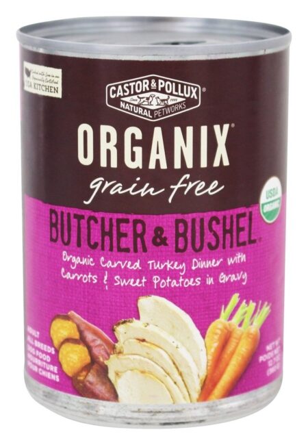 Organix Açougueiro & Alqueire Cão Comida Esculpido Peru Jantar - 12.7 oz. Castor & Pollux