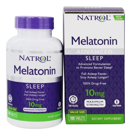 Melatonina Avançada Para o Sono Potência Máxima Liberação Programada 10 mg. - 100 Tablets Natrol