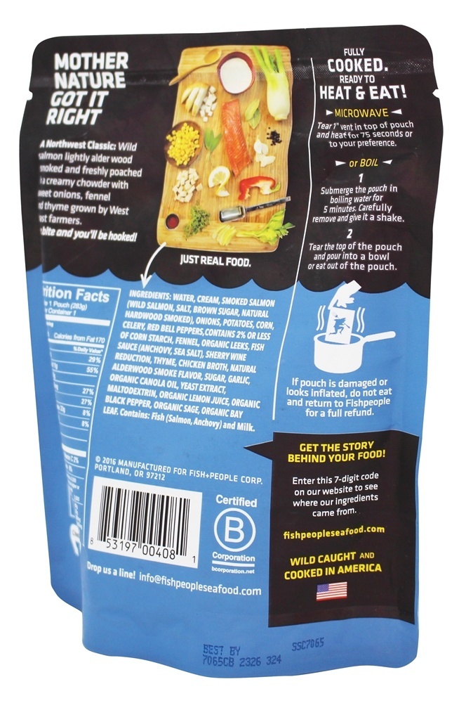 Sopa de Sopa de Salmão Selvagem Defumada de Amieiro - 10 fl. oz. Fishpeople - Imagem 3