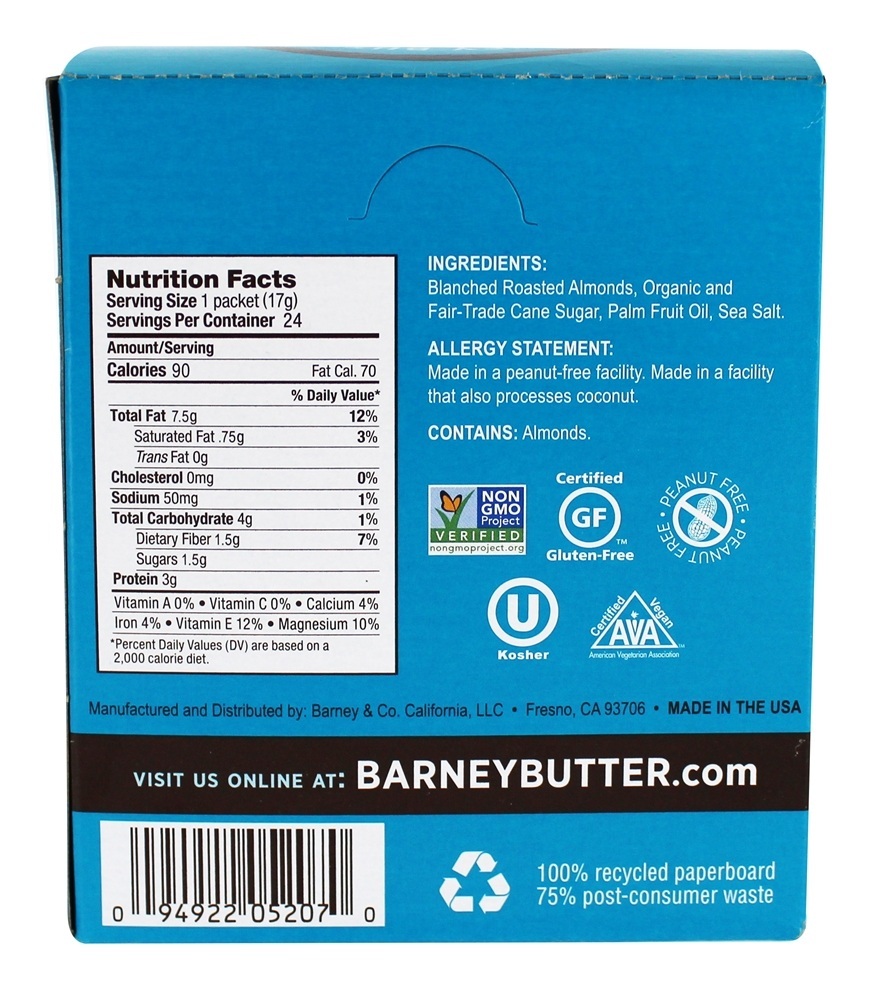 All Natural On-The-Go Amêndoa Manteiga Suave - 24 Pacotes (s) Barney Butter - Imagem 2