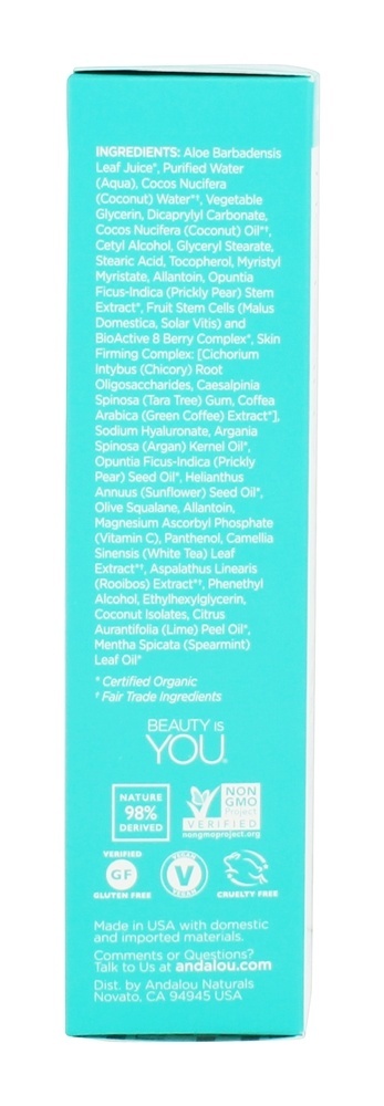 Creme de dia Facial facial visivelmente firme de coco - 1.7 fl. oz. Andalou Naturals - Imagem 2