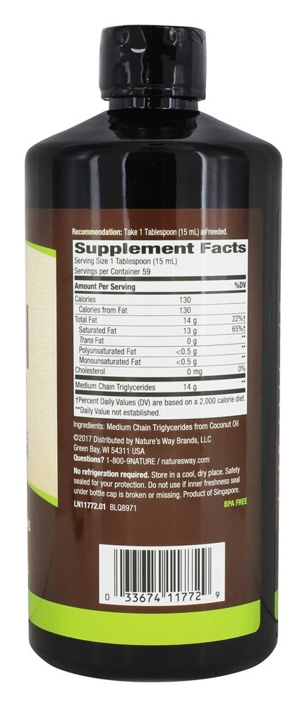 MCT Oil from Coconut 14 g. - 30 fl. oz. Nature's Way - Imagem 2