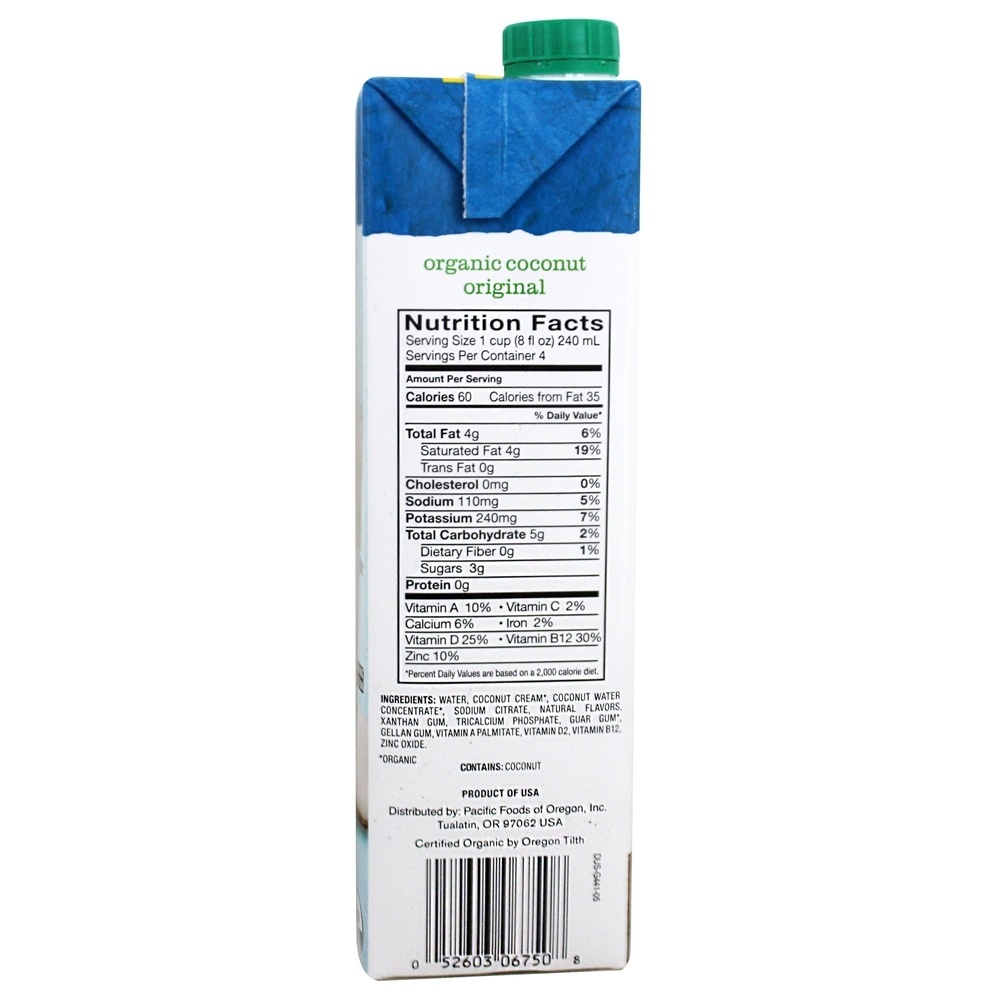 Leite de coco orgânico Original - 32 fl. oz. Pacific Foods - Imagem 2