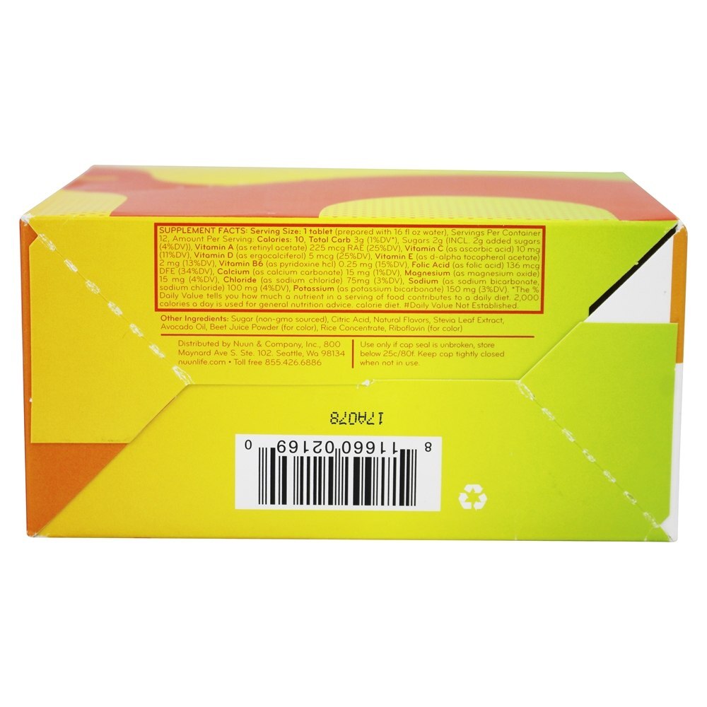Hidratação Efervescente Vitamina Completar Tangerina Cal - Pacote 8 Nuun - Imagem 2