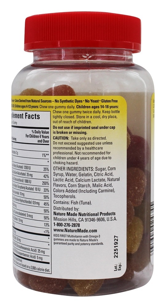 Crianças Primeiro Multivitamina com Omega-3 Morango, Limão e Laranja - 70 Gummies Nature Made - Imagem 3