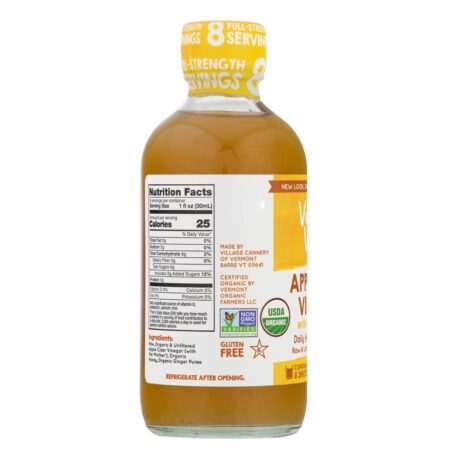 Vinagre orgânico de cidra de maçã com a mãe Gengibre e mel - 1 fl. oz. Vermont Village - Imagem 3