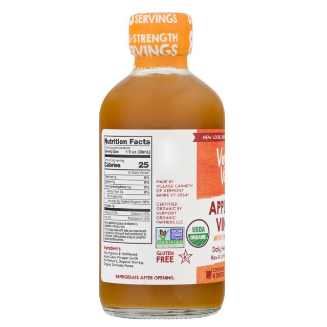 Vinagre orgânico de vinagre de cidra de maçã com a mãe Cúrcuma e mel - 1 fl. oz. Vermont Village - Imagem 3