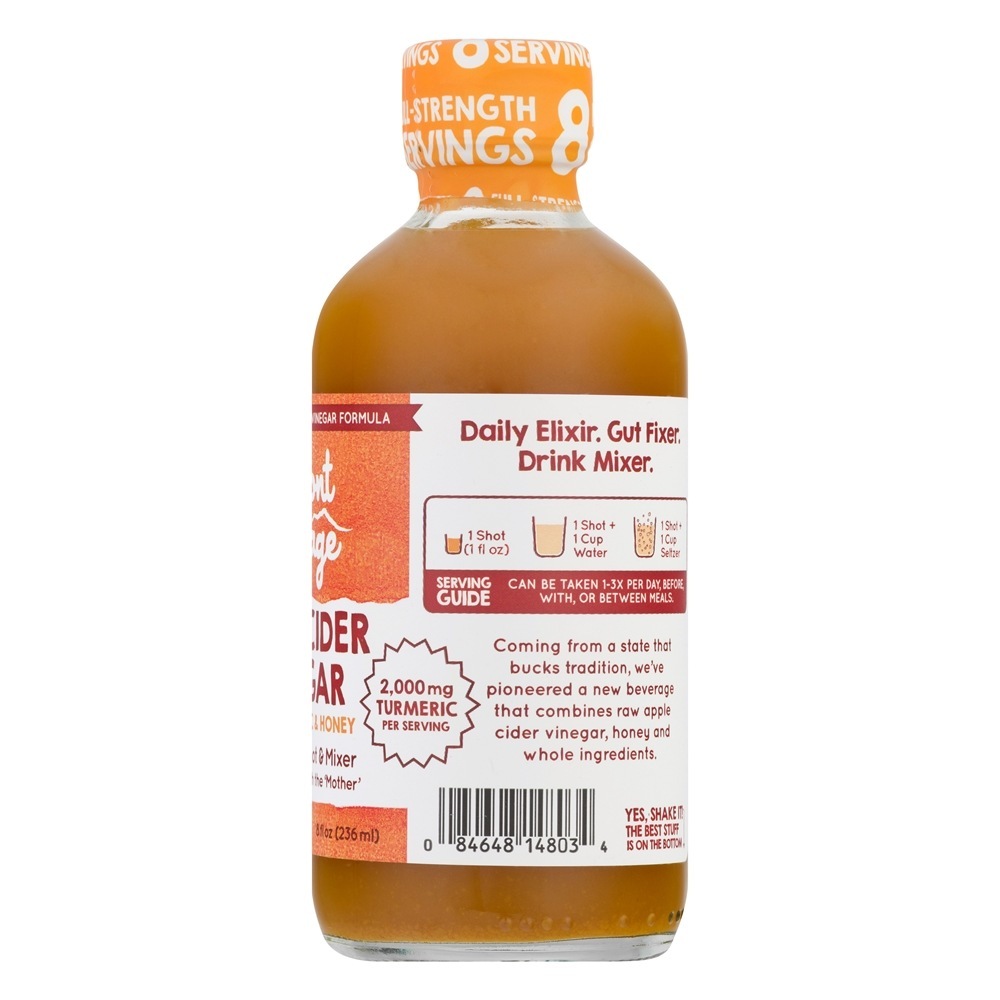 Vinagre orgânico de vinagre de cidra de maçã com a mãe Cúrcuma e mel - 1 fl. oz. Vermont Village - Imagem 4