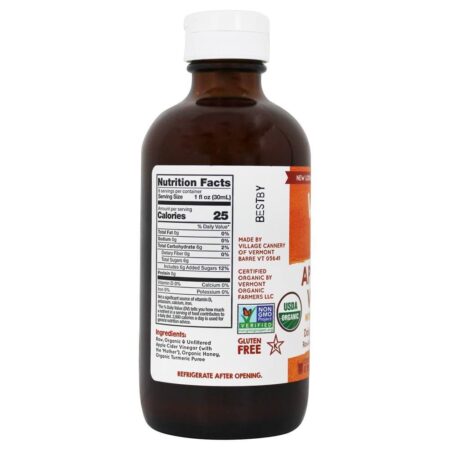 Orgânico Vinagre de Maçã Saúde Diária Shot & Mixer Açafrão e Mel - 8 fl. oz. Vermont Village - Imagem 2