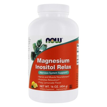 Magnésio & Inositol em Pó para Suporte ao Sistema Nervoso Sabor Limonada - 16 oz. NOW Foods