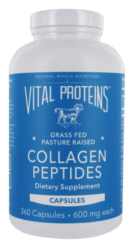 Peptídeos de Colágeno de Gado Criado Em Pasto 600 mg. - Cápsulas 360 Vital Proteins