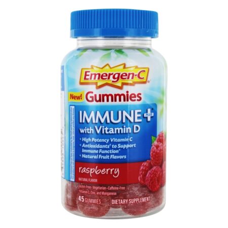 Emergen-C Imune Mais Alto Potência Vitamina C com Vitamina D Framboesa - 45 Gummies Alacer