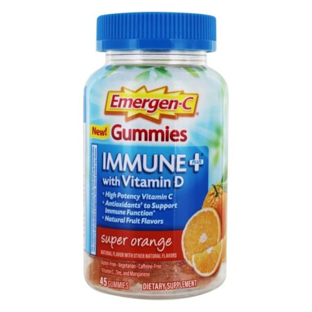 Emergen-C Imune Mais Alto Potência Vitamina C com Vitamina D Super Laranja - 45 Gummies Alacer