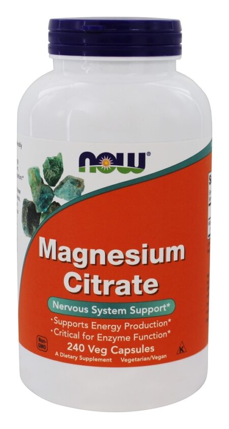 Suporte ao Sistema Nervoso de Citrato de Magnésio 400 mg. - Cápsulas vegetarianas 240 NOW Foods