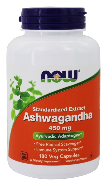 Ashwagandha Extrato Padronizado 450 mg. - 180 Cápsula (s) vegetal (s) NOW Foods