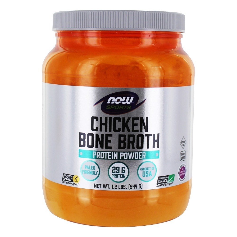 Agora esportes proteína de caldo de osso de galinha em pó - 1.2 lbs. NOW Foods