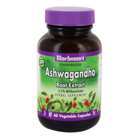 Ashwagandha Raiz Extrair 2.5% Withanolid - 60 Cápsula (s) vegetal (s) Bluebonnet Nutrition