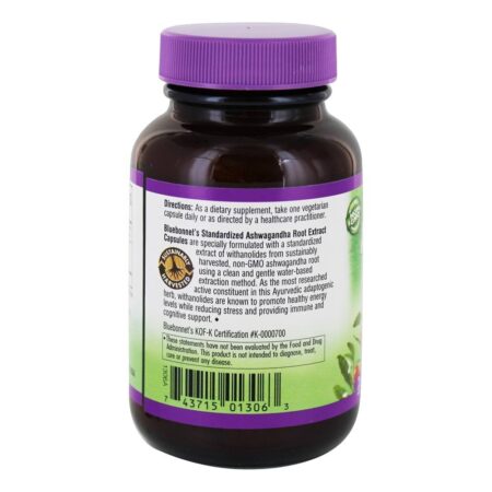 Ashwagandha Raiz Extrair 2.5% Withanolid - 60 Cápsula (s) vegetal (s) Bluebonnet Nutrition - Image 3