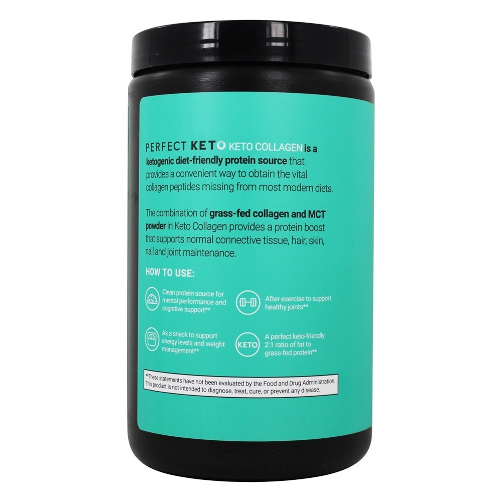Ceto Colágeno Cetona Proteína Fonte Pó Chocolate - 12 oz. Perfect Keto - Imagem 3