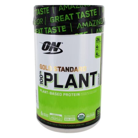 Padrão de ouro 100 % de chocolate em pó à base de plantas - 1.59 lb. Optimum Nutrition