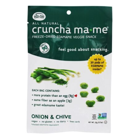 Eda-Zen Cruncha Mamãe-Me Todos Natural Congelar Secas Edamame Vegetariano Lanche Cebola & Cebolinha - 0.7 oz. Greenwave Foods