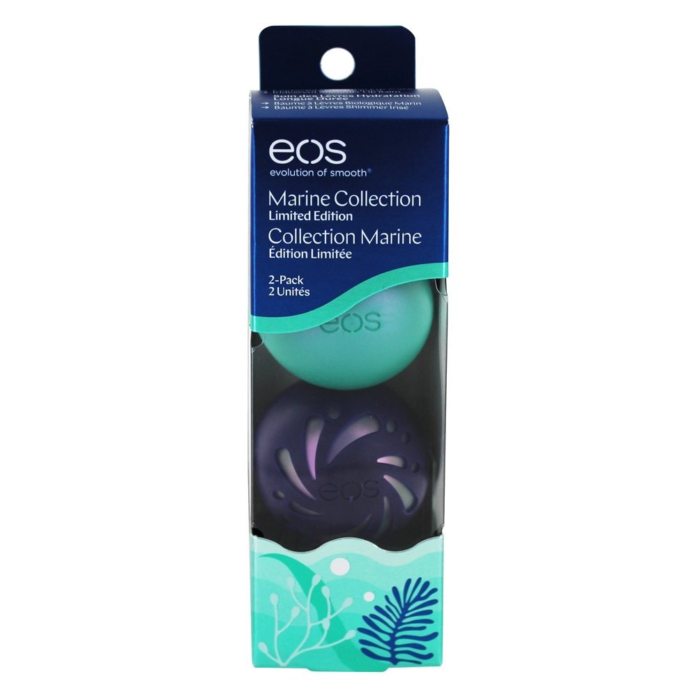 Coleção Marinha Esferas do Bálsamo Labial Mineração de Água e Iridescente - 2 Edição limitada de contagem EOS Evolution of Smooth