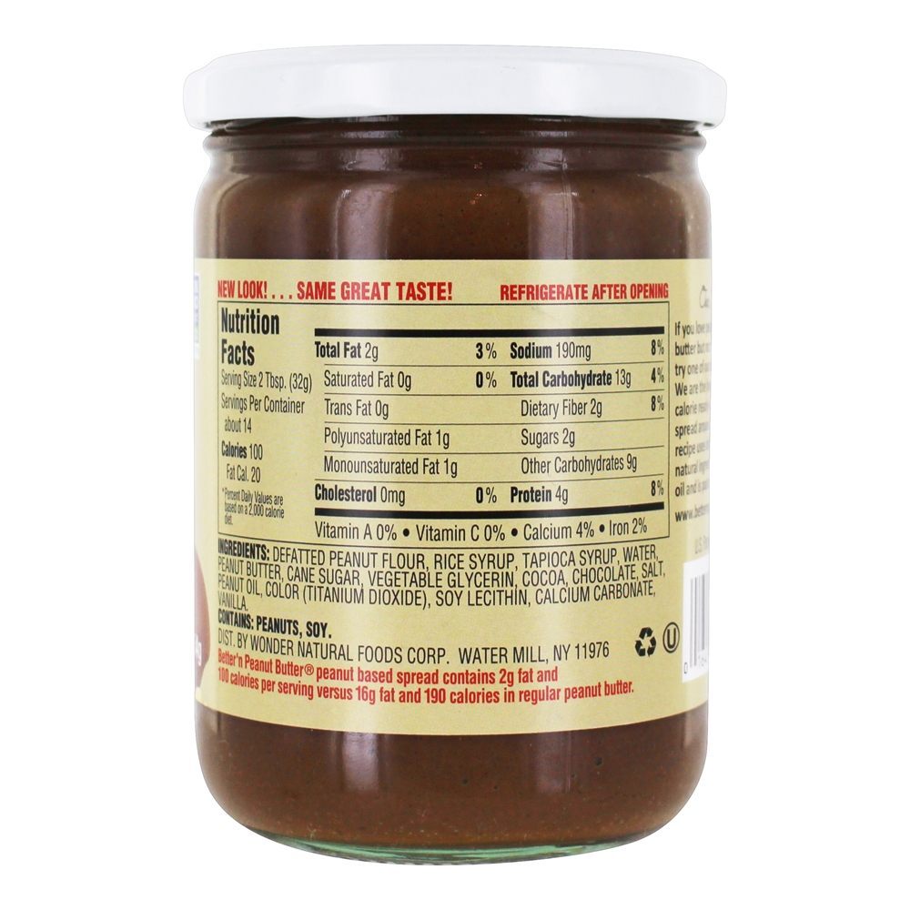 Amendoim Espalhe Chocolate - 16 oz. Better'n Peanut Butter - Imagem 2