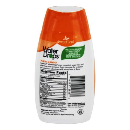 A água deixa cair a manga do pêssego do realçador da água do Stevia - 1.62 fl. oz. SweetLeaf - Image 2