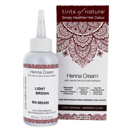 Hena Creme Cabelo Corante Luz Marrom - 2.46 fl. oz. Tints Of Nature