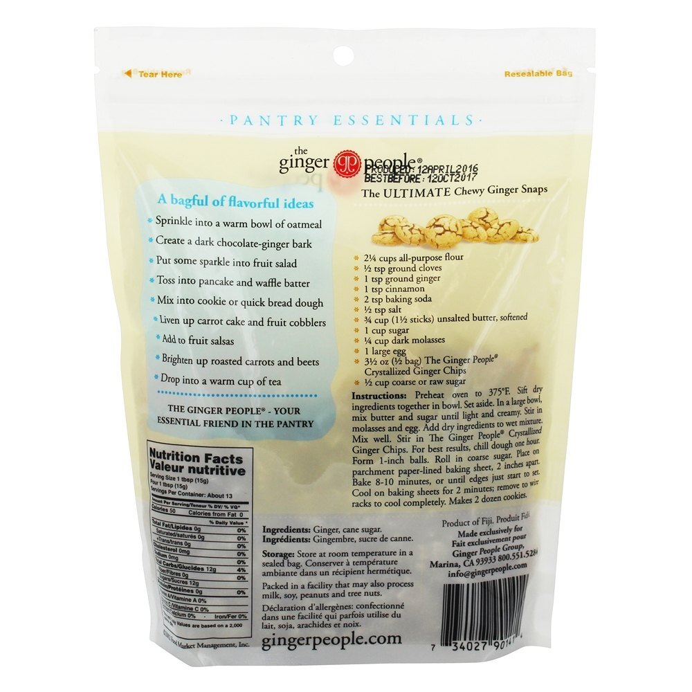 Chips de gengibre cristalizado - 7 oz. Ginger People - Imagem 2