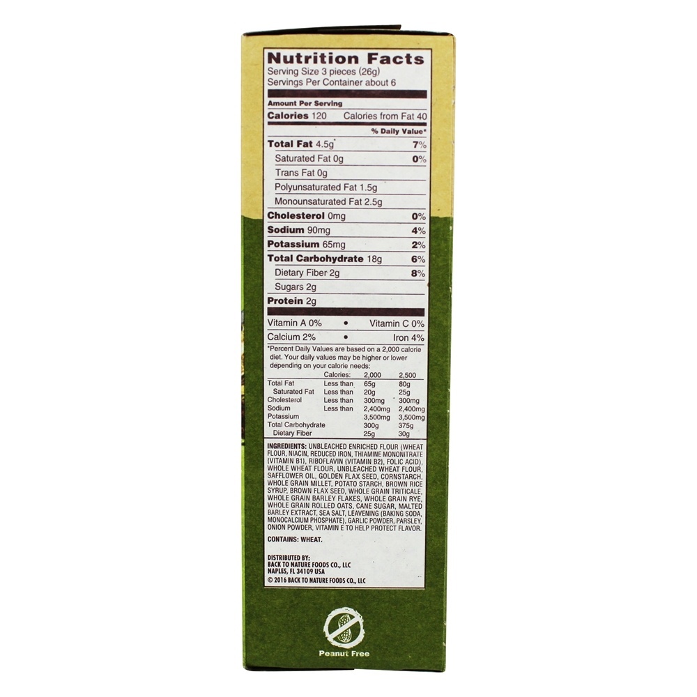Linho de Multigrain semeado dos biscoitos Flatbread dos Flatbread - 5.5 oz. Back To Nature - Imagem 2