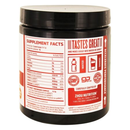 Keto Drive Beta-Hydroxybutrate (BHB) Cetonas Em Pó Manga Laranja - 8.29 oz. Zhou - Imagem 2