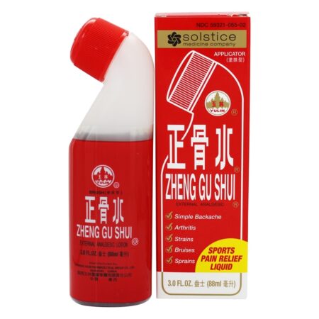 Analgésico externo do aplicador líquido do alívio das dores dos esportes de Zheng Gu Shui - 3 fl. oz. Solstice