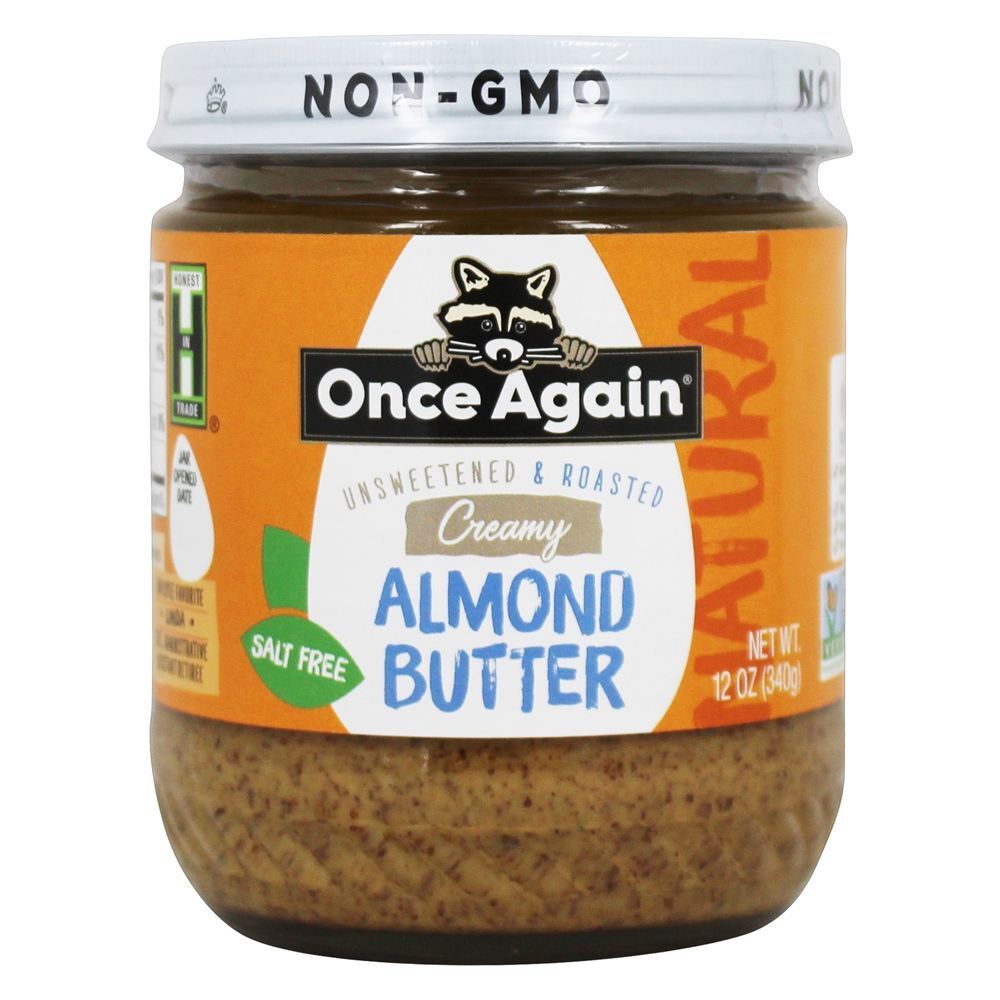 Sal cremoso de manteiga de amêndoa natural sem açúcar e torrado - 12 oz. Once Again