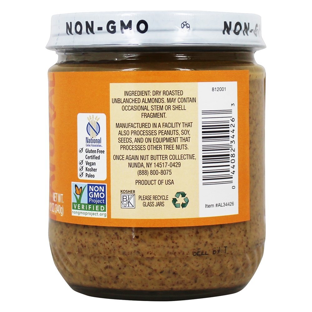 Sal cremoso de manteiga de amêndoa natural sem açúcar e torrado - 12 oz. Once Again - Imagem 3