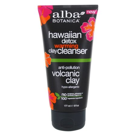 Desintoxicação havaiana argila de aquecimento argila limpeza facial antipoluição argila vulcânica - 6 fl. oz. Alba Botanica