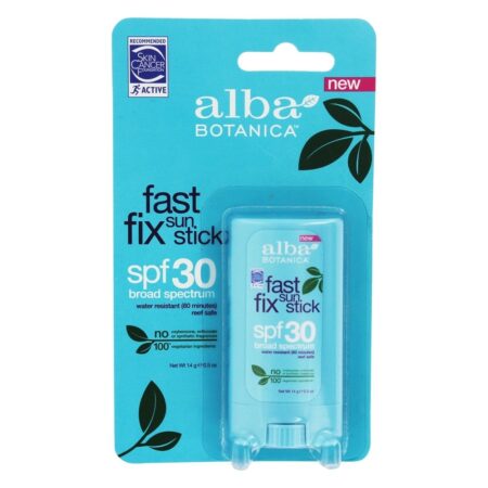 Rápido Fixar Sol Vara Amplo Spectrum 30 SPF - 0.5 oz. Alba Botanica