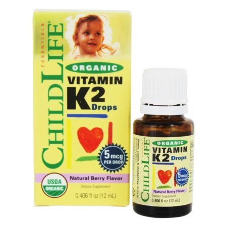 A vitamina orgânica K2 deixa o sabor natural da baga - 0.41 fl. oz. Child Life Essentials