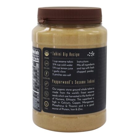 Manteiga de Tahini de gergelim integral à terra de pedra orgânica – 15 oz. Pepperwood Organics — foto 3