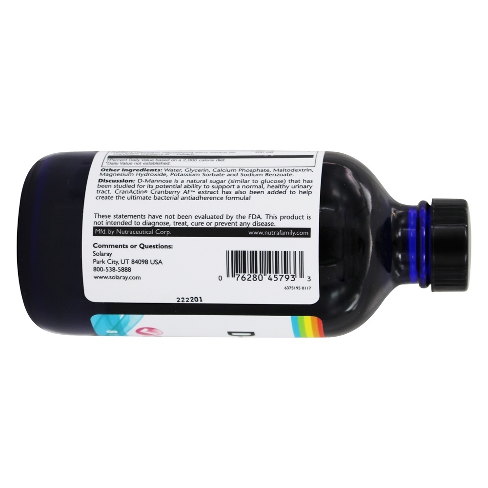 D-Manose Líquida com CranActin para Saúde do Trato Urinário - 8 fl. oz. Solaray - Imagem 4