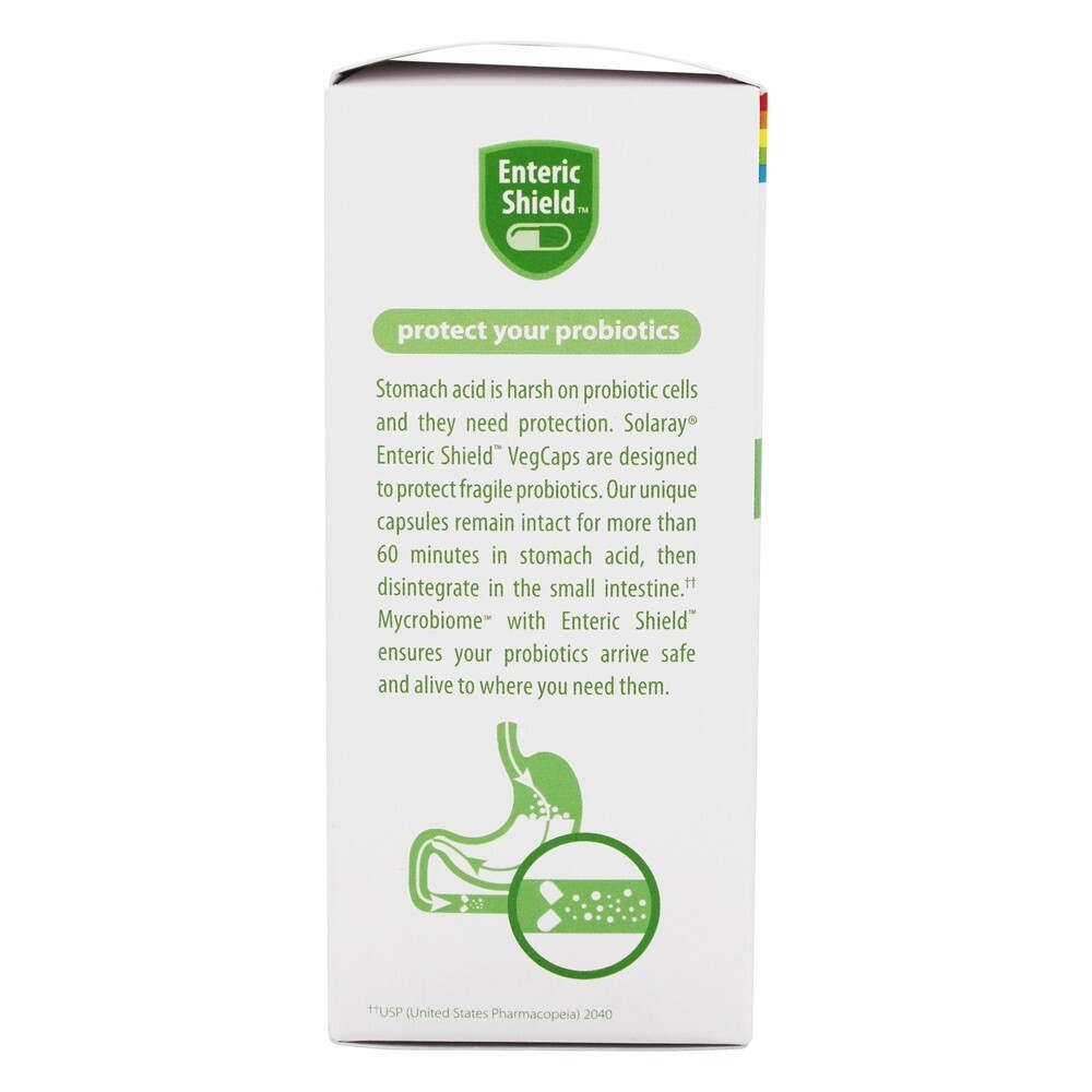 Mycrobiome Probiotic + Prebiótico Inulina Peso Fórmula 50 Bilhões de UFC - 30 Cápsula (s) vegetal (s) Solaray - Imagem 4