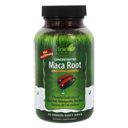 Raiz de Maca Concentrada e Ashwagandha - 75 Softgels líquidos Irwin Naturals