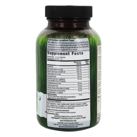 Raiz de Maca Concentrada e Ashwagandha - 75 Softgels líquidos Irwin Naturals - Image 2