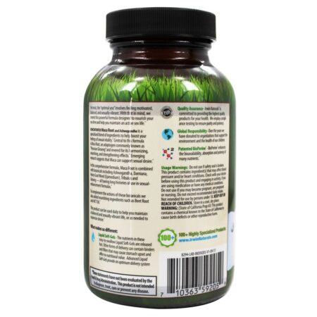 Raiz de Maca Concentrada e Ashwagandha - 75 Softgels líquidos Irwin Naturals - Image 3