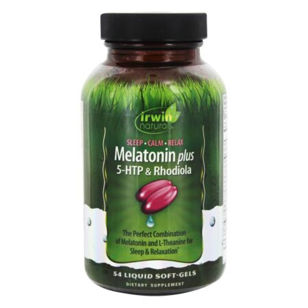 Melatonina Plus 5-HTP & Rhodiola - 54 Softgels líquidos Irwin Naturals