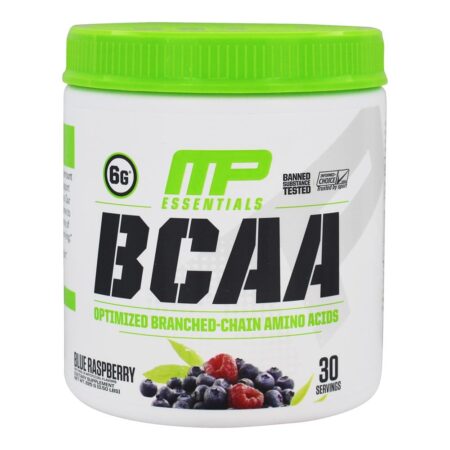 BCAA Fundamentos Otimizado Ramificou-Cadeia Amino ácidos Pó 30 Porções Azul Framboesa - 225 Gramas Muscle Pharm