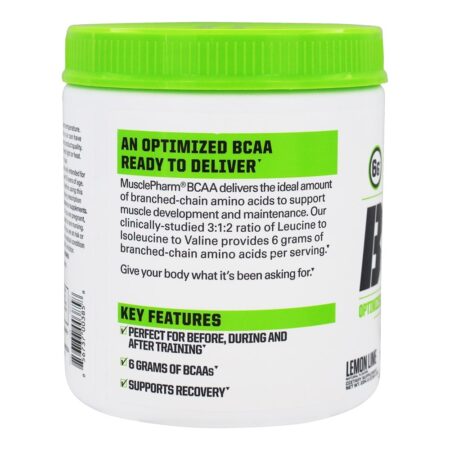 BCAA Fundamentos Otimizado Ramificou-Cadeia Amino ácidos Pó 30 Porções Limão Cal - 234 Gramas Muscle Pharm - Image 4